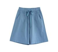 Flodxo Pyjama Shorts Women Ladies Plus Size Trousers Summer Casual Wide Leg Pants With Pockets Elasticated Waist Drawstring Baggy Sweatpants Lounge Solid Loose Tracksuit Bottoms Blue 7XL
