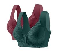 Flodxo Sport Bras for Women UK Plus Size High Support Padded Bras High Impact Push Up Front Fastening Bra 2 Pc Comfort Non Wired Tshirts Bra for Elderly Soft Comfit Everday Bralette Wine XL