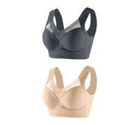 Flodxo Sports Bras Wmbra Bra UK Wmbra Posture Correcting Bra Women's Summer Wireless Push Up Bra Ladies Full Back Cover Non Wired Plus Size Bra Breathable Everyday Comfort Lingerie Beige 4XL