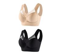 Flodxo Wireless Bras for Women UK Wmbra Bra Wmbra Posture Correcting Bra Summer Wireless Push-Up Comfort Crossover Bra Posture Bras for Women Breathable Black 4XL