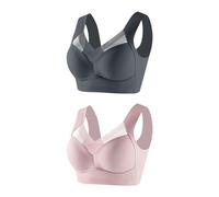 Flodxo Womens Bras Wireless Push Up Comfort Bra Breathable Deep Cup Bra Ergonomic Posture Bras for Women Ladies Front Closure Bras Multi Way Bras for Women UK Pink L