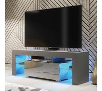 Creative Furniture Floe TV Unit 130cm - A Sleek & Elegant Cabinet with Gloss Doors & LED Lights in Dark Grey Creative Furniture Dark Grey