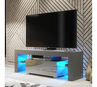 Floe TV Unit 130cm - Dark Grey with Gloss Doors