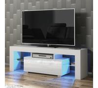 Floe TV Unit 130cm - White with Gloss Doors