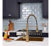Flöde Böjig | Multiuse Style 3 in 1 Instant Boiling Hot Water Tap with Flexi Spray | 3 in 1 Boiling Water Tap Full Kit Including Filter and Tank (Brushed Brass)