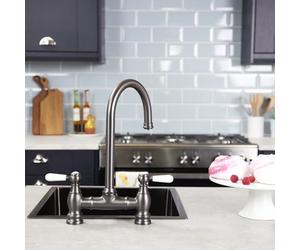 flöde klas | Traditional Bridge Style 3 in 1 Instant Boiling Tap | Whie Ceramic Levers | Instant hot Boiling Water in Your Kitchen (Gun Metal)