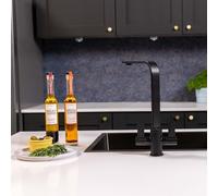 flöde Paddla | Dual Lever Kitchen Tap | Swan Neck Design | Modern Dual Lever Kitchen Tap | Transform Your Kitchen Space (Matt Black)
