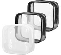 Flohayo 3 Pack Small Clear Makeup Bag, Mini Transparent Cosmetic Pouch with Zipper for Travel, Toiletries, Jewelry, and Essentials Organization