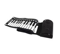 Flohterys 49-Key Hand-Rolled Piano with Speaker Portable Folding Children'S Piano Beginner Piano Teaching Instrument Black
