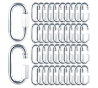 Flohterys 60Pcs Carabiner M6 Quick Link 6mm Chain Link, Galvanized Iron Chain Connector Heavy Duty Quick Link
