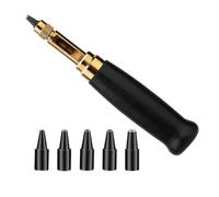 Flohterys Belt Hole Punch,Interchangeable Punch, Suitable for Leather,Paper,Belt Hole Punch, Wooden Handle Binding Tool Black