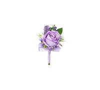 Floinla 1Pc Single Purple Lavender Boutonnieres for Men Wedding Prom, Artificial Rose Lilac Flower Groom and Groomsmen Boutonniere for Wedding Homecoming Ceremony Anniversary, Formal Dinner Party
