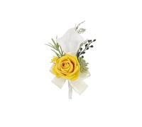 Floinla 1Pc Single Yellow Boutonnieres for Men Wedding Prom, Artificial Calla Lily Sunflower Flower Groom and Groomsmen Boutonniere for Wedding Homecoming Ceremony, Party