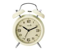 FLOITTUY {Loud Alarm for Deep Sleepers 4'' Twin Bell Alarm Clock, Stereo Digital Dial Alarm Clock with Backlight for Bedroom and Home Decoration(Cream Cheese)
