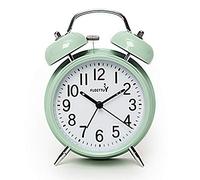 FLOITTUY {Loud Alarm for Deep Sleepers 4'' Twin Bell Alarm Clock with Backlight for Bedroom and Home Decoration(Green)