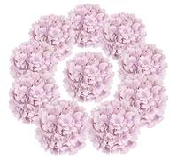 Flojery Silk Hydrangea Heads Artificial Flowers Heads with Stems for Home Wedding Decor,Pack of 10 (Violet)