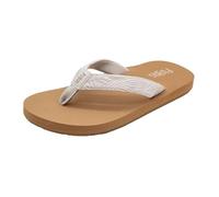 Flojos Erykah Women's Sandal, Wide Debossed Palm Thong Strap W/Kush Neoprene Bed, Ivory, 7 UK