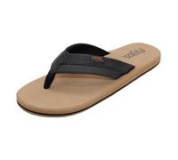 Flojos Men's Ryan Flat Sandal, Black/Tan, 8 UK