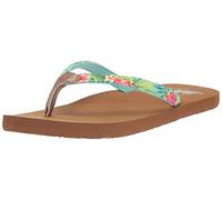 Flojos Women's Keilani Flip-Flop, Aqua Hibiscus, 5 UK