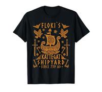 Flokis Shipyard Kattegat Viking Ship and Sword - Sepia Style T-Shirt