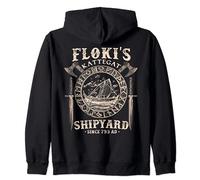 Floki's Shipyard Kattegat Viking Ship and Sword Zip Hoodie