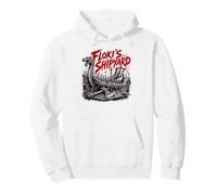 Flokis Shipyard Viking Longship Battle Scene Pullover Hoodie