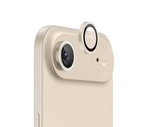 FLOLAB NanoArmour for iPhone 17 Air Camera Lens Protector Durable, Tempered Glass Camera Cover, Aluminum Camera Ring, Anti Reflective TruColors Ultra Clear, and Easy to Install - Light Gold