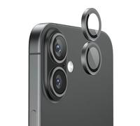 FLOLAB NanoArmour for iPhone 17 Camera Lens Protector Durable, Tempered Glass Camera Cover, Aluminum Camera Ring, Anti Reflective TruColors Ultra Clear, and Easy to Install - Black