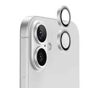 FLOLAB NanoArmour for iPhone 17 Camera Lens Protector Durable, Tempered Glass Camera Cover, Aluminum Camera Ring, Anti Reflective TruColors Ultra Clear, and Easy to Install - Silver