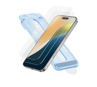 FLOLAB NanoArmour ONETIME for iPhone 16 Plus Screen Protector, Case Friendly, Tempered Glass, Ultra Clear, Edge Reinforced, Easy Install, Dust-Free, Scratch Resistant - 2 Pack