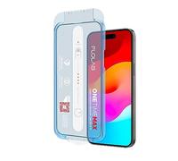 FLOLAB NanoArmour ONETIME MAX for iPhone 14 Pro / 15 Anti Blue Light Screen Protector Military-Grade Tempered Glass - Reinforced Edge, Durable, Smooth, Easy to Install, Guaranteed. (Dust Free)