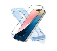 FLOLAB NanoArmour ONETIME MAX for iPhone 16 Screen Protector: Clear Anti-Blue Light Screen Protector, Military-Grade Tempered Glass, Durable,Infinity Edge, Easy Install, Dust-Free