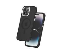 FLOLAB Surtect Tri-Fusion Magnetic for iPhone 14 Pro Phone Case Protective Slim Design Magsafe Compatible Military Grade Black Frame Black Backplate Soft-Touch - Arctic White