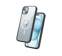 FLOLAB Surtect Tri-Fusion Magnetic for iPhone 15 Phone Case Protective Slim Design Magsafe Compatible Military Grade Black Frame Clear - Midnight Black