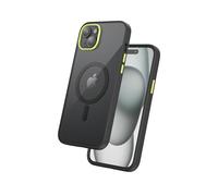 FLOLAB Surtect Tri-Fusion Magnetic for iPhone 15 Phone Case Protective Slim Design Magsafe Compatible Military Grade Black Frame Black Backplate - Kiwi Green