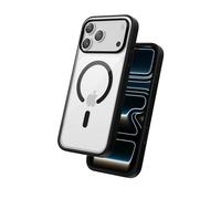 FLOLAB Surtect Tri-Fusion Magnetic for iPhone 17 Pro Case Protective Slim Design Magsafe Compatible Military Grade - Black Clear Black