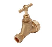 Flomasta Brass Compression Heating & Sanitary Shut-Off Stop Cock, (Dia)15mm X 25mm
