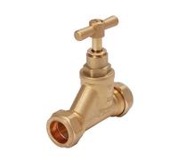 Flomasta Bronze Compression Heating & Sanitary Shut-Off Stop Cock, (Dia)22mm