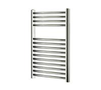 Flomasta Chrome Effect Hydraulic Curved Towel Warmer (W)400mm X (H)700mm