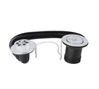 Flomasta Chrome Effect Plastic & Stainless Steel 62mm Plug & Chain Unslotted Waste (Dia)52mm