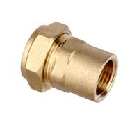 Flomasta Compression Fitting Female Straight Coupler Brass 22mm X ½"