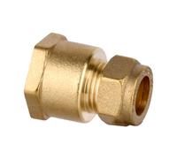 Flomasta Compression Fitting Female Straight Pipe Fitting Coupler Brass 19mm X ¾"
