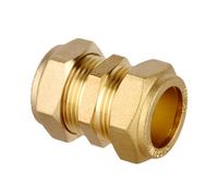 Flomasta Compression Fitting Straight Coupler Brass 22mm X