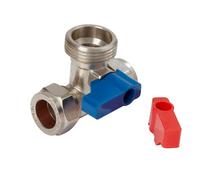 Flomasta Compression Reducing Washing Machine Tee Valve X 15mm X 15mm