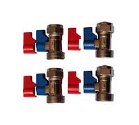 Flomasta Compression Straight Washing Machine Valve (Dia)15mm X ¾" Pack Of 4