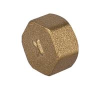 Flomasta Fitting Brass Gold Effect Round British Standard Pipe Parallel (Bspp) Female Blanking Cap ¼"
