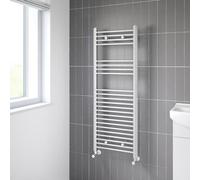 Flomasta Flat Chrome Effect 1136Btu Vertical Towel Radiator (W)450mm X (H)1200mm