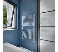 Flomasta Flat Chrome Effect 1190Btu Vertical Towel Radiator (W)600mm X (H)1000mm