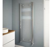Flomasta Flat Chrome Effect 1889Btu Vertical Towel Radiator (W)600mm X (H)1600mm