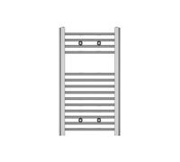 Flomasta Flat Chrome Effect 563Btu Vertical Towel Radiator (W)400mm X (H)700mm